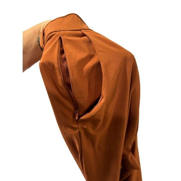 Fabletics Rust Orange Straight Leg Nylon Water Resist Zipper Pants Men's Large - Picture 5 of 10
